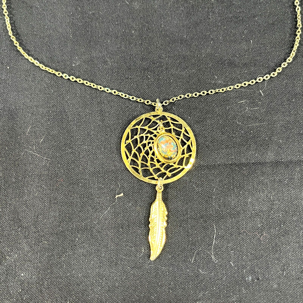 Women’s Dream Catcher Pendant Gold Jewelry Necklace Chain